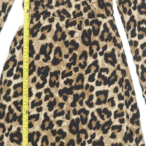 Marks and Spencer Women’s Brown Leopard Print Midi Wrap Dress Size 6