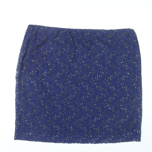 Lavitta Women’s Blue Lace Glitter Pencil Skirt Size 24 Plus