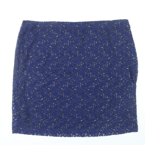Lavitta Women’s Blue Lace Glitter Pencil Skirt Size 24 Plus