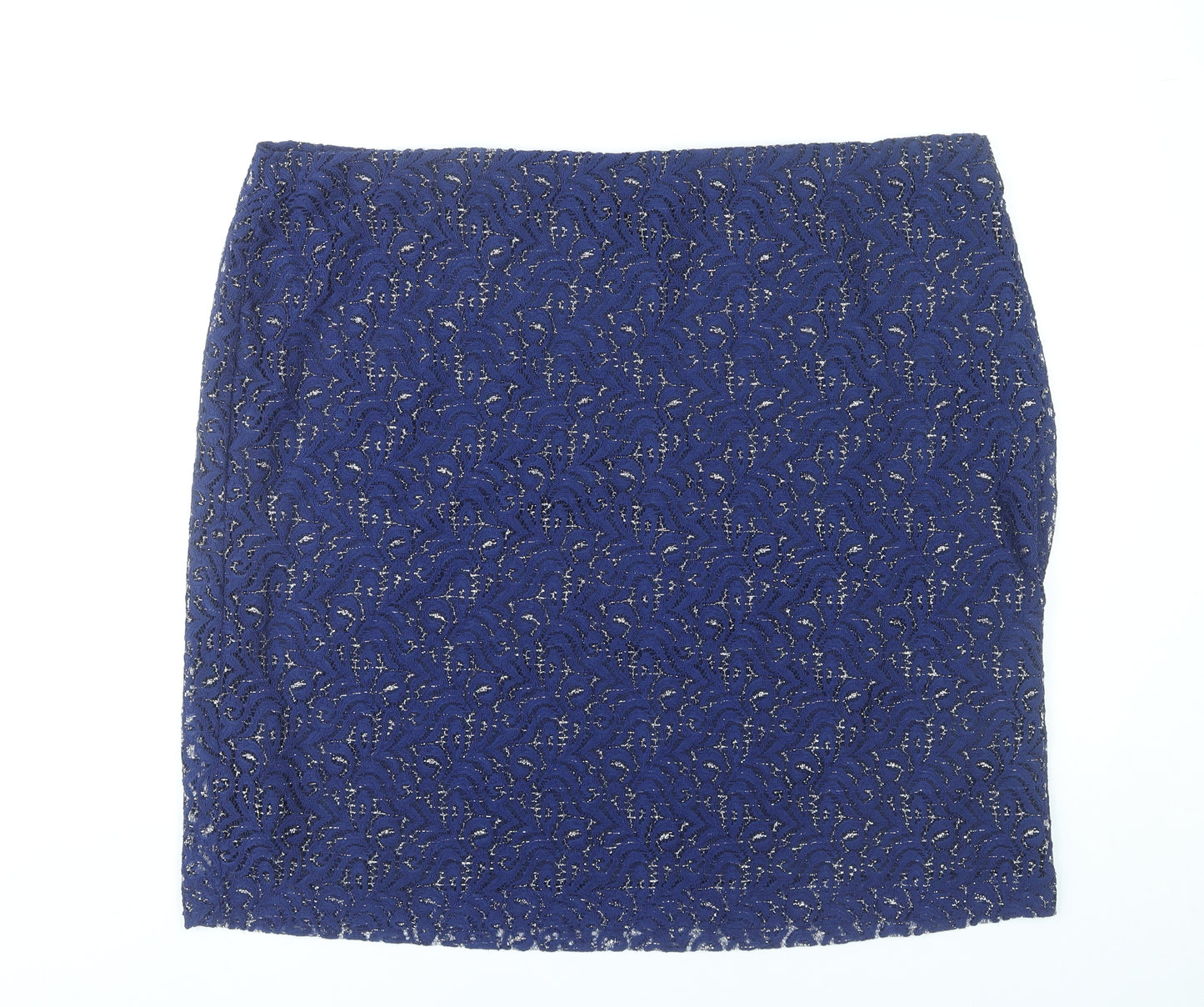 Lavitta Women’s Blue Lace Glitter Pencil Skirt Size 24 Plus