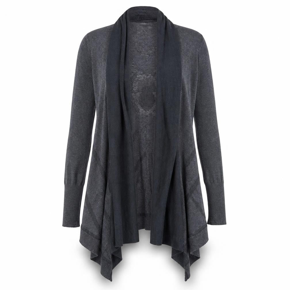 Angel of the North Womens Grey Knit Cardigan Size S Long Sleeve