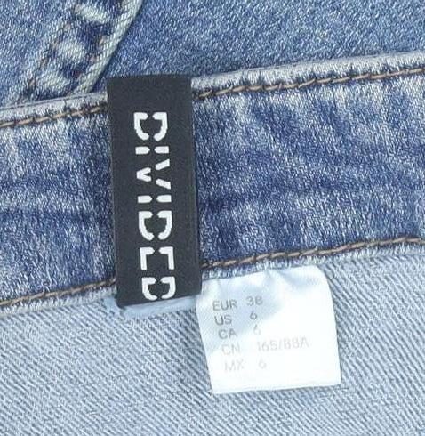 DIVIDED Womens Blue Denim Pinafore Mini Dress Size 10