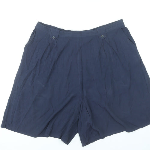 Bonmarché Women’s Blue Plus Size 22 Pleated Chino Shorts