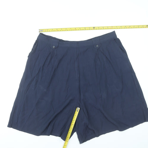 Bonmarché Women’s Blue Plus Size 22 Pleated Chino Shorts