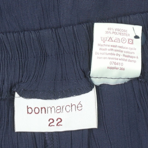 Bonmarché Women’s Blue Plus Size 22 Pleated Chino Shorts