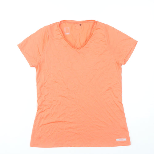 Decathlon Womens Orange V-Neck Activewear T-Shirt Size 10