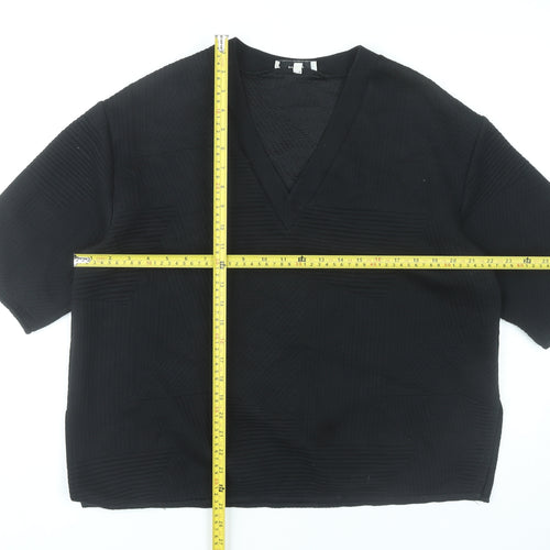 WESC Women’s Black V-Neck Short Sleeve Knit T-Shirt Size S
