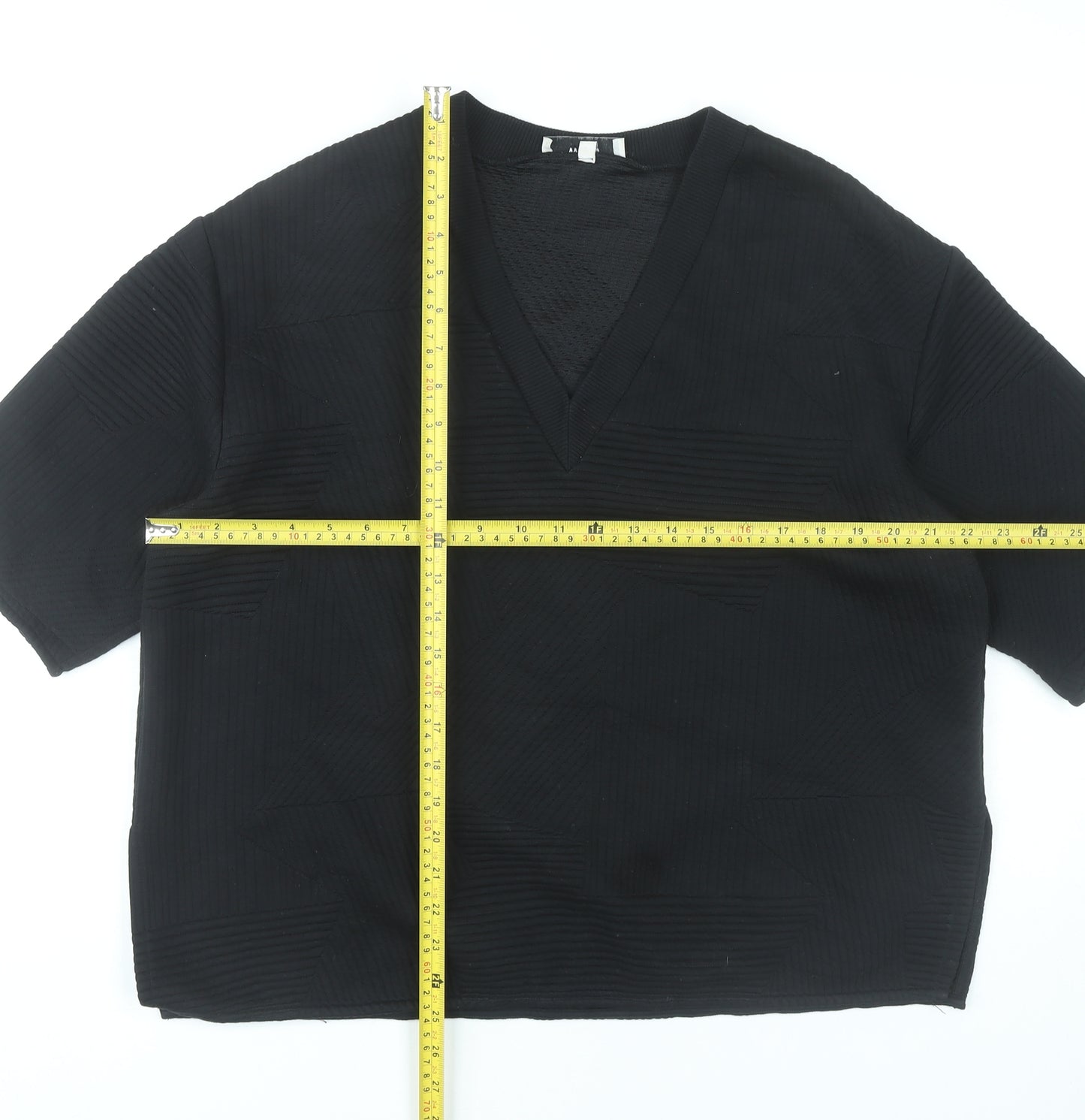 WESC Women’s Black V-Neck Short Sleeve Knit T-Shirt Size S
