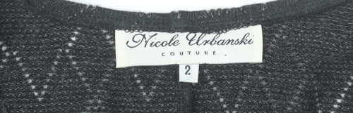 Nicole Urbanski Women’s Black Knit Shift Dress Size 6 Long Sleeve