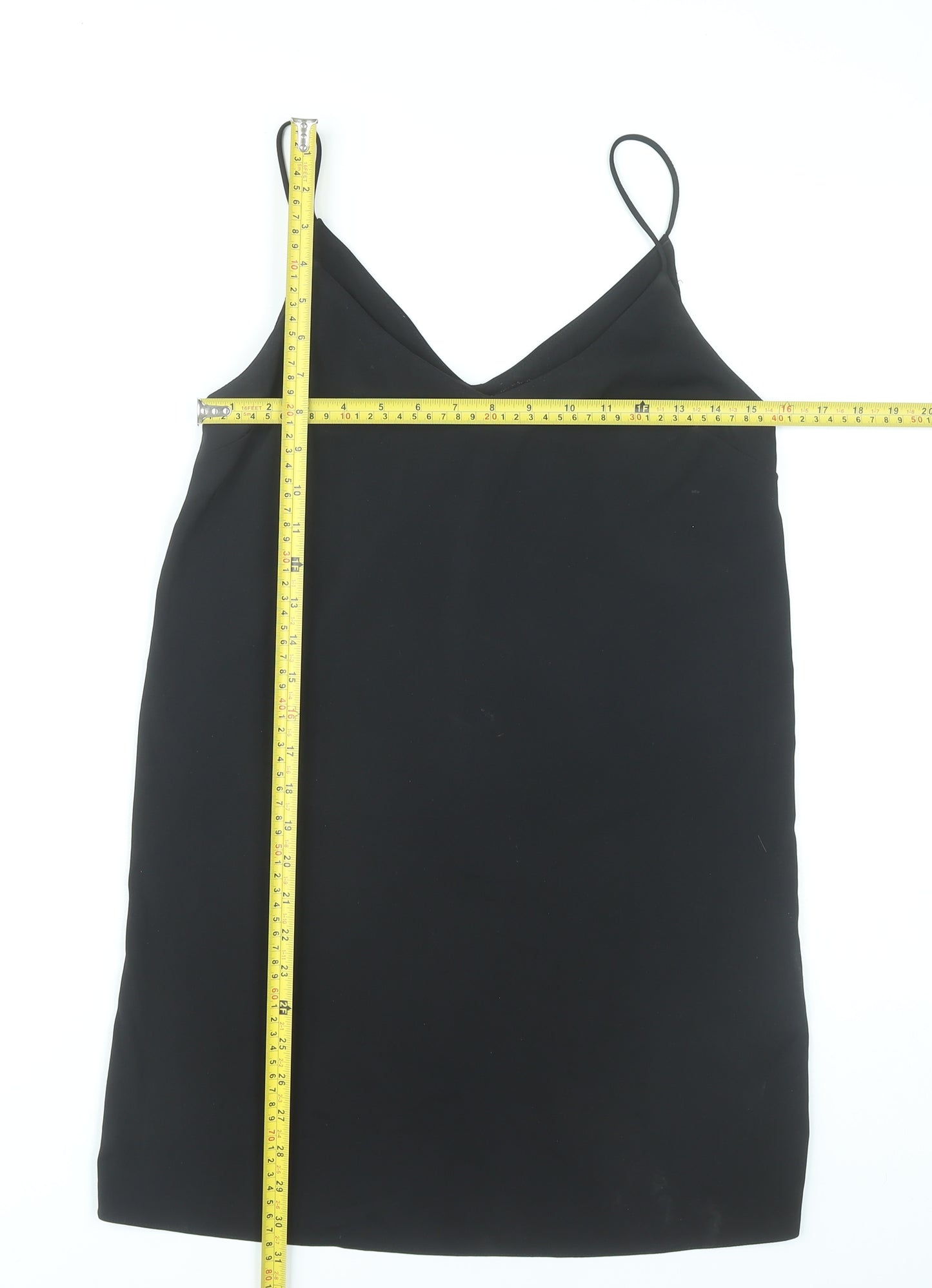 ASOS Women’s Black Size 8 Slip Dress Sleeveless V-Neck Stretch