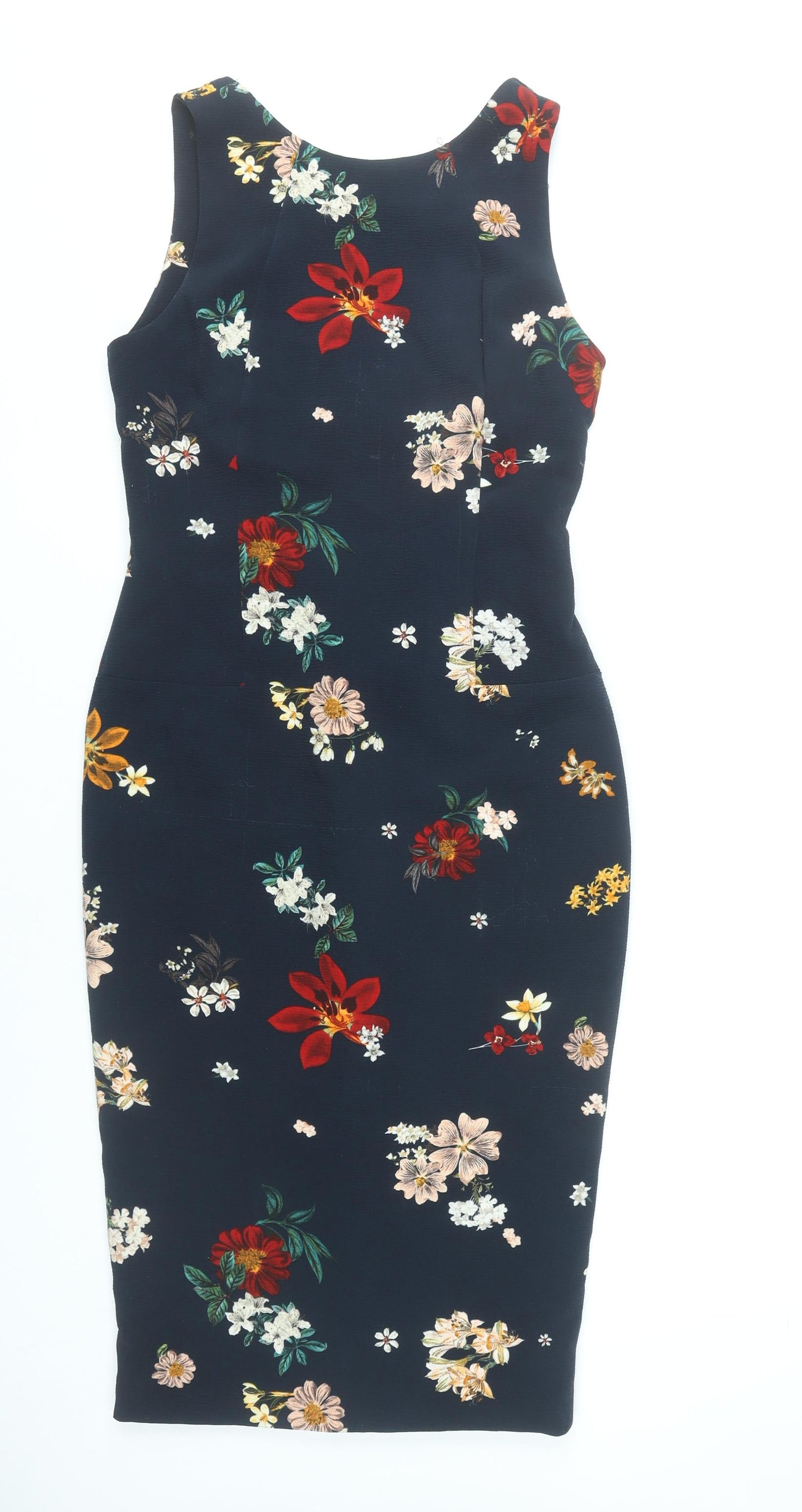 Zara Women’s Multicoloured Floral Sheath Dress Size 12 Sleeveless