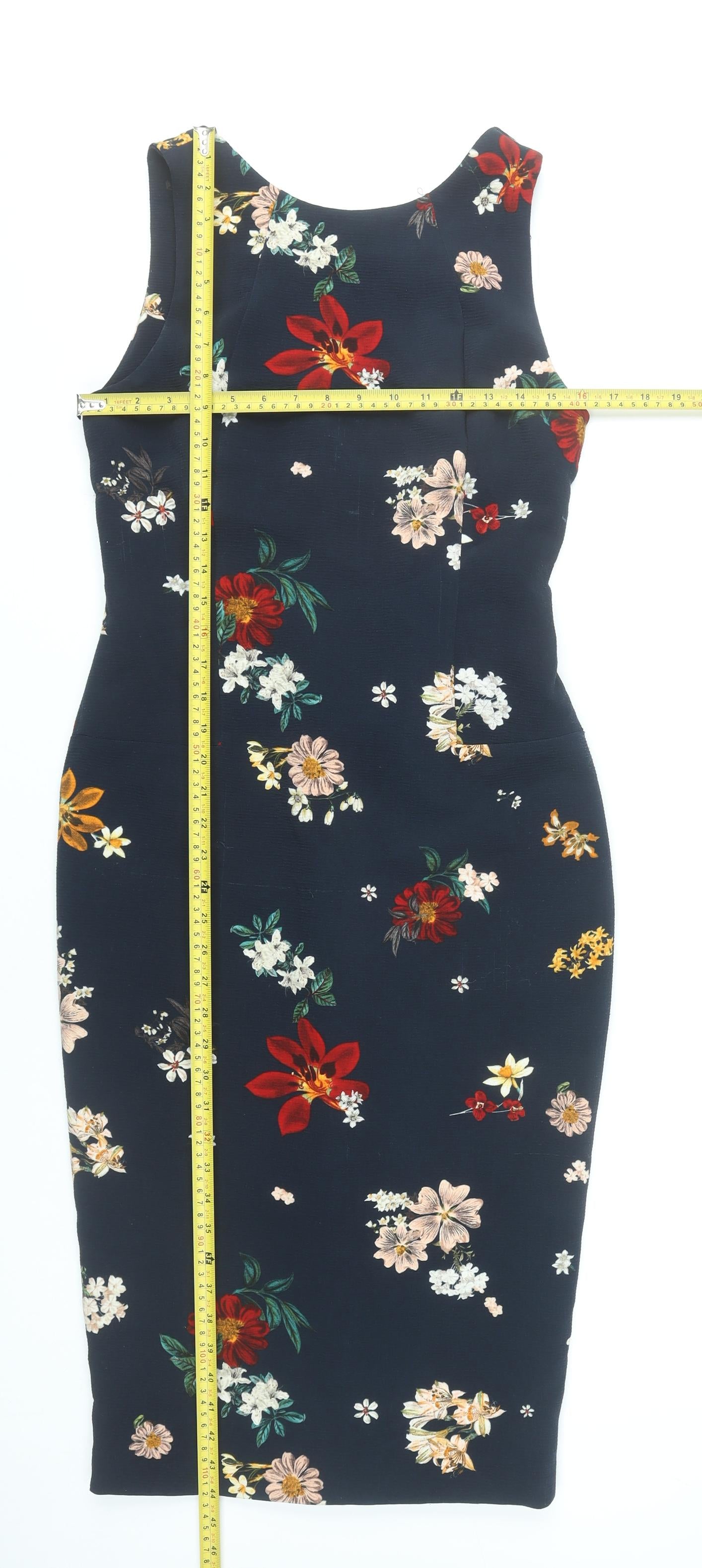 Zara Women’s Multicoloured Floral Sheath Dress Size 12 Sleeveless