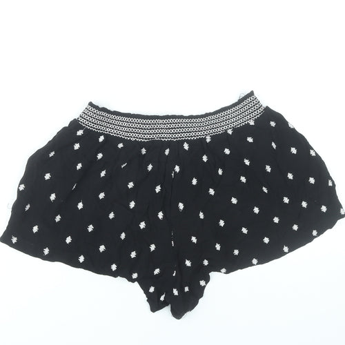 New Look Womens Black Size 10 Culotte Embroidered Shorts