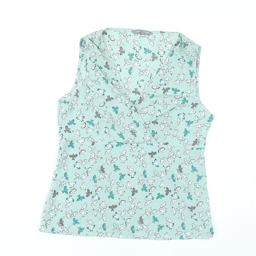 Laura Ashley Womens Blouse Size 14 Multicoloured Sleeveless V-Neck