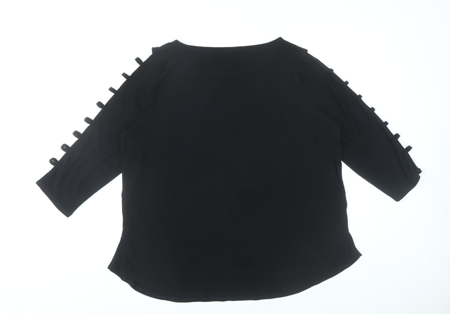 Love Scarlett Womens Black Studded Blouse Top XL 3/4 Sleeve Tunic
