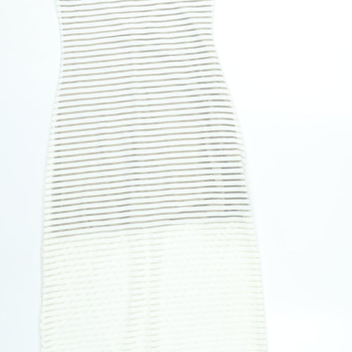X:S Women White Striped Mesh Midi Slip Dress XS Summer
