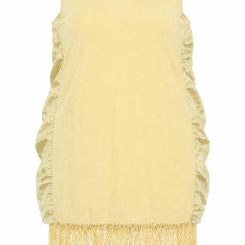 Together Women’s Beige Size 18 Sheath Sleeveless Fringe Party Dress