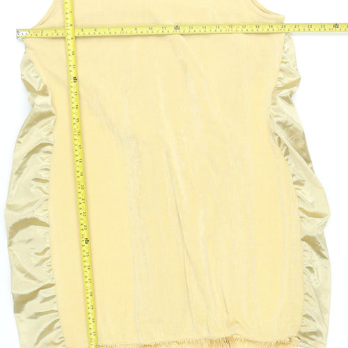 Together Women’s Beige Size 18 Sheath Sleeveless Fringe Party Dress