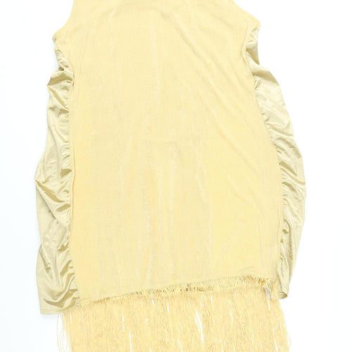 Together Women’s Beige Size 18 Sheath Sleeveless Fringe Party Dress