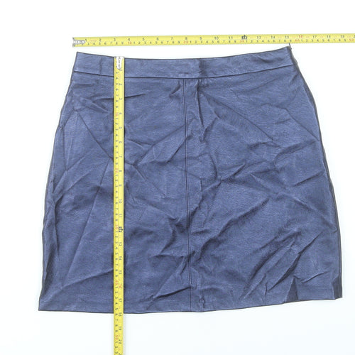 Papaya Womens Blue Size 12 Pencil Skirt Knee Length Lined