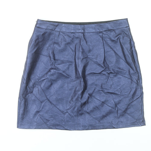 Papaya Womens Blue Size 12 Pencil Skirt Knee Length Lined