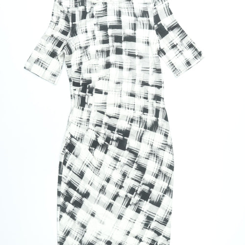 Phase Eight Women’s Black White Check Sheath Dress Size 10