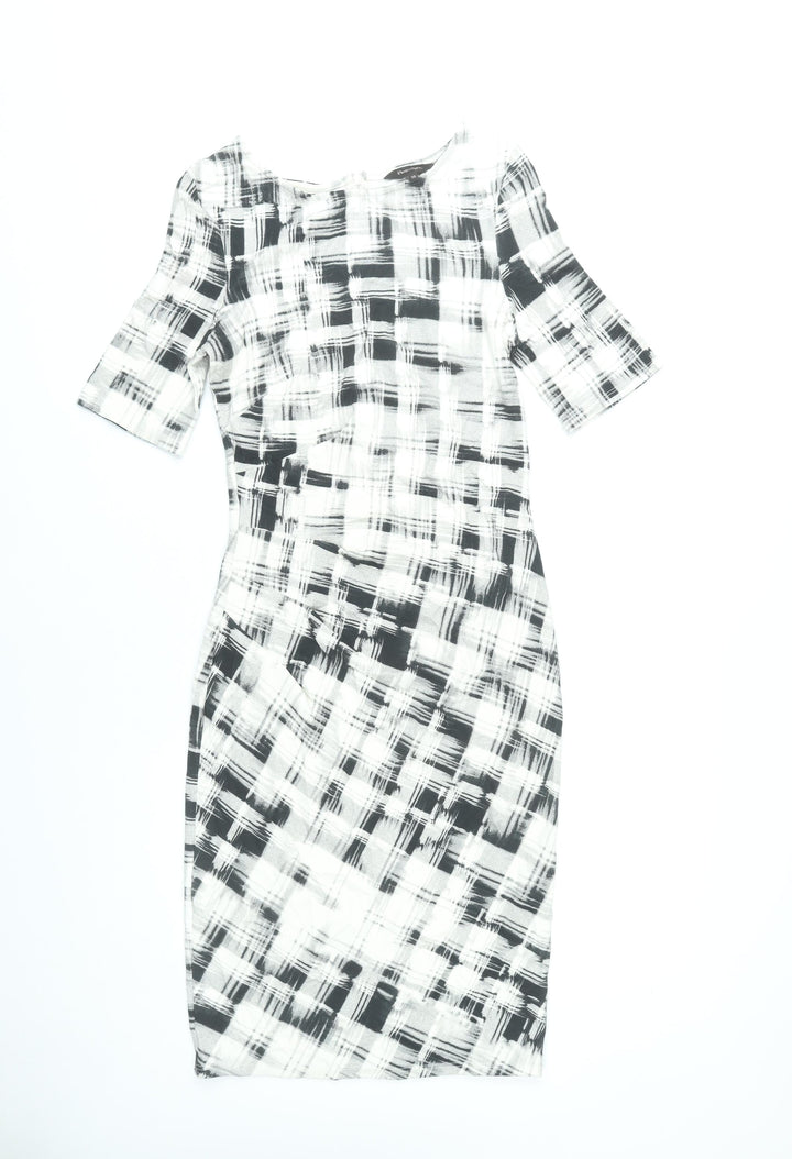 Phase Eight Women’s Black White Check Sheath Dress Size 10