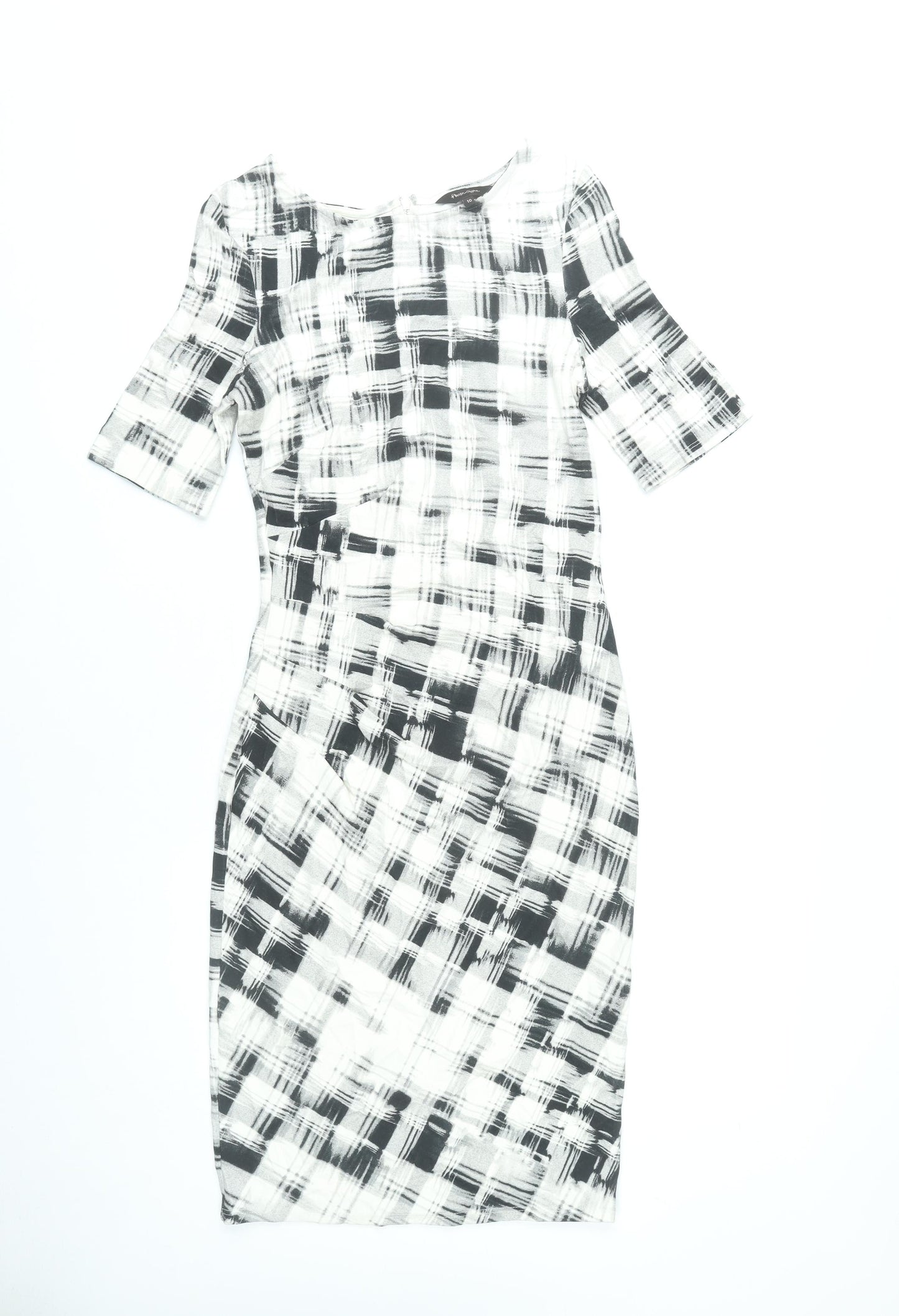 Phase Eight Women’s Black White Check Sheath Dress Size 10