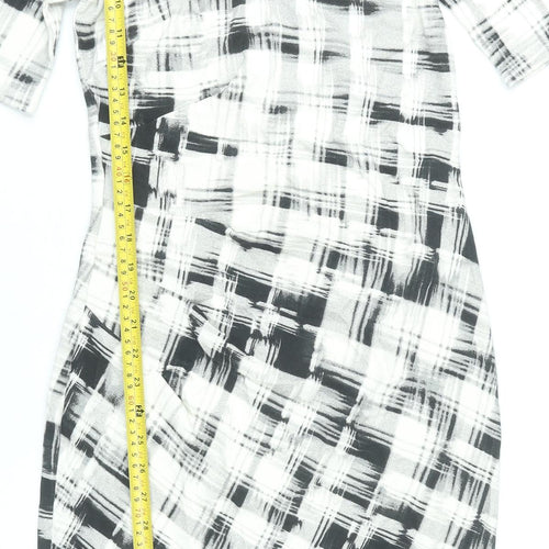 Phase Eight Women’s Black White Check Sheath Dress Size 10