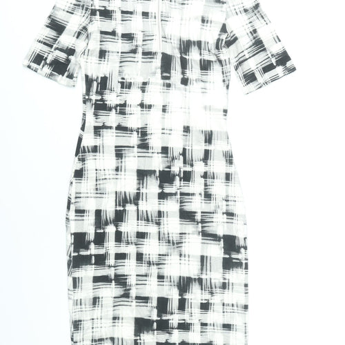 Phase Eight Women’s Black White Check Sheath Dress Size 10