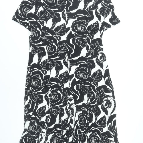 Marks and Spencer Women Black Floral Fit & Flare Dress UK 18