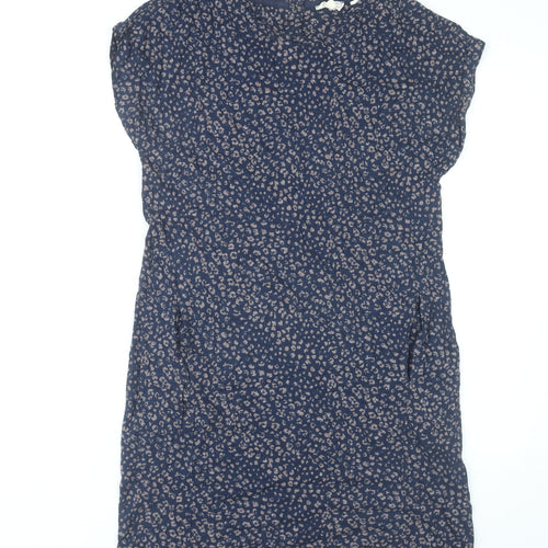 Fat Face Women’s Blue Animal Print Shift Dress Size 8 Cotton Modal