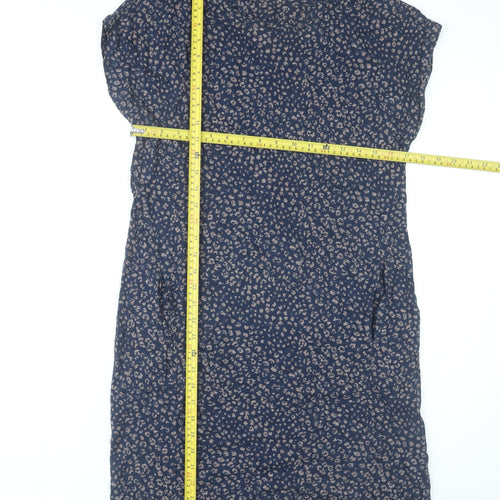Fat Face Women’s Blue Animal Print Shift Dress Size 8 Cotton Modal