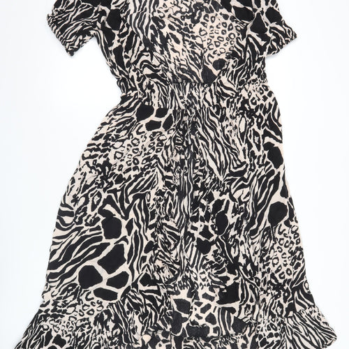Lipsy Women’s Black Animal Print Strapless Bodycon Dress UK 6