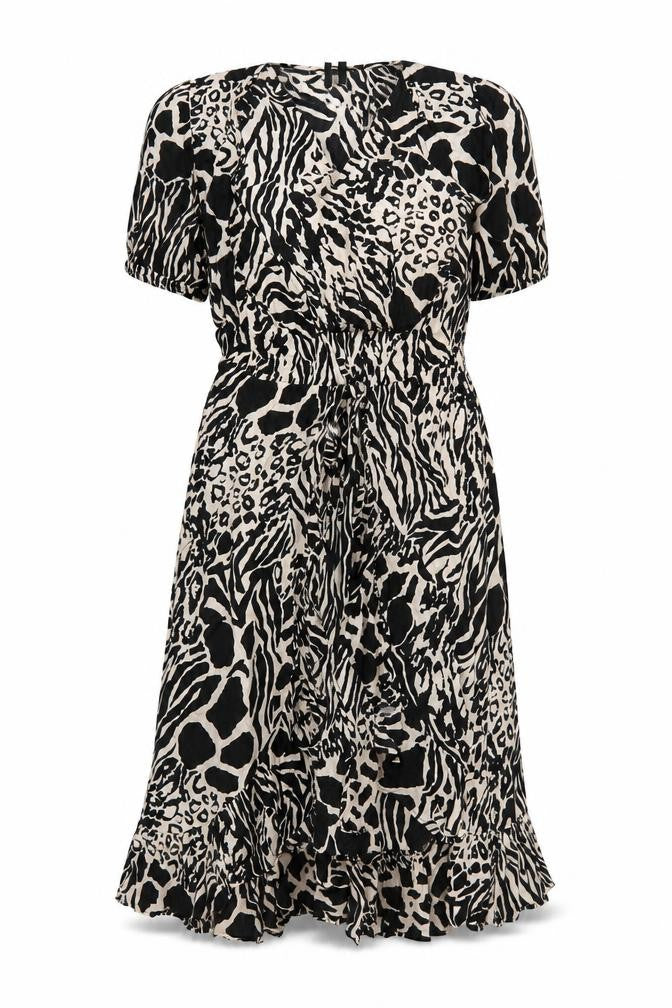 Lipsy Women’s Black Animal Print Strapless Bodycon Dress UK 6