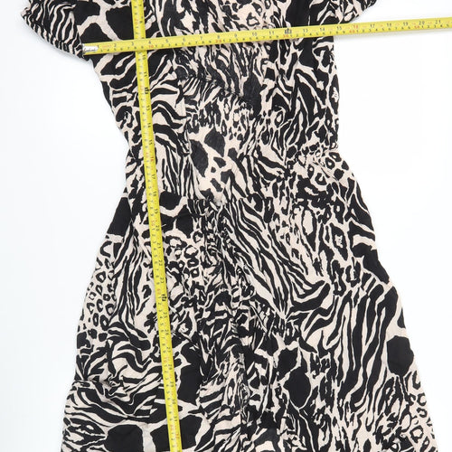 Lipsy Women’s Black Animal Print Strapless Bodycon Dress UK 6