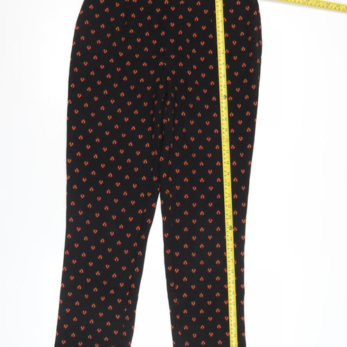Very x Kate Wright Womens Black Geometric Trousers Size 10