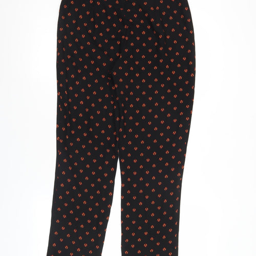 Very x Kate Wright Womens Black Geometric Trousers Size 10