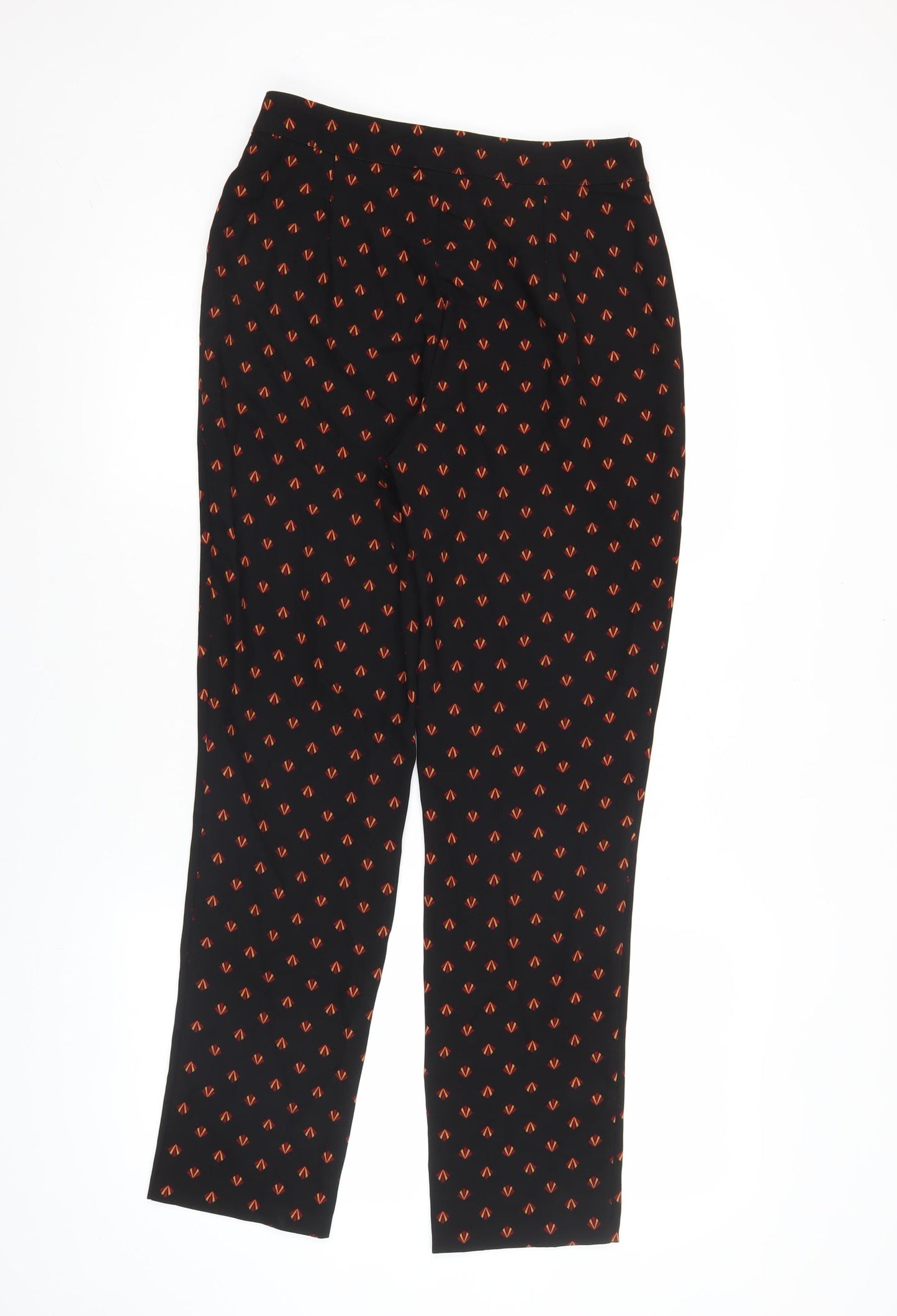 Very x Kate Wright Womens Black Geometric Trousers Size 10
