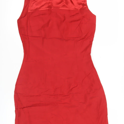 H&M Womens Red Sheath Cocktail Dress Size 8 Sleeveless Party