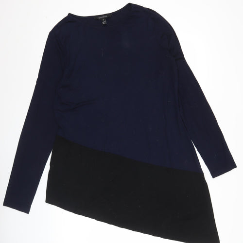 Long Tall Sally Women’s Blue Black Tall Shift Dress Size M Knee Length