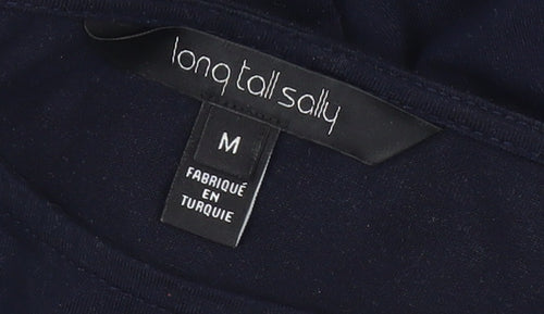 Long Tall Sally Women’s Blue Black Tall Shift Dress Size M Knee Length