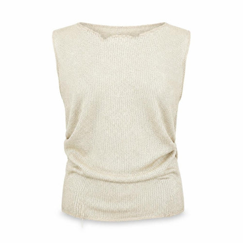 PrettyLittleThing Women’s Gold Metallic Knit Tank Top Size M