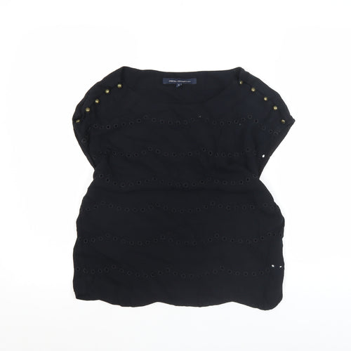 French Connection Women’s Black Studded Blouse Size 6 Sleeveless Tunic