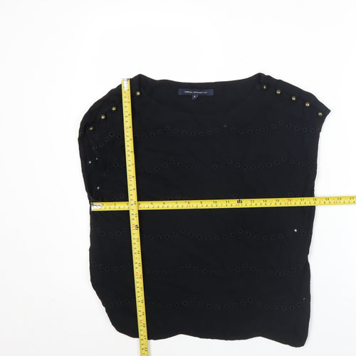 French Connection Women’s Black Studded Blouse Size 6 Sleeveless Tunic