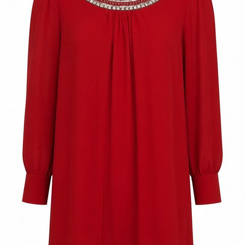 Wallis Women Red Shift Dress Size 14 Party Cocktail Beaded