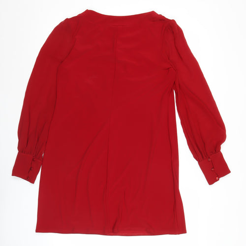 Wallis Women Red Shift Dress Size 14 Party Cocktail Beaded