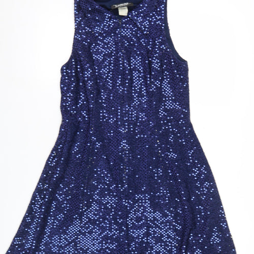 Donna by Antonio Enne Women’s Blue Sequin Sleeveless Sheath Dress Size 8