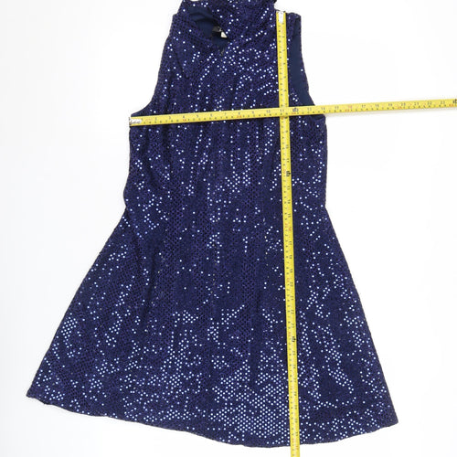Donna by Antonio Enne Women’s Blue Sequin Sleeveless Sheath Dress Size 8