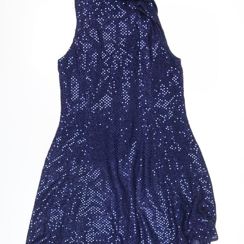 Donna by Antonio Enne Women’s Blue Sequin Sleeveless Sheath Dress Size 8